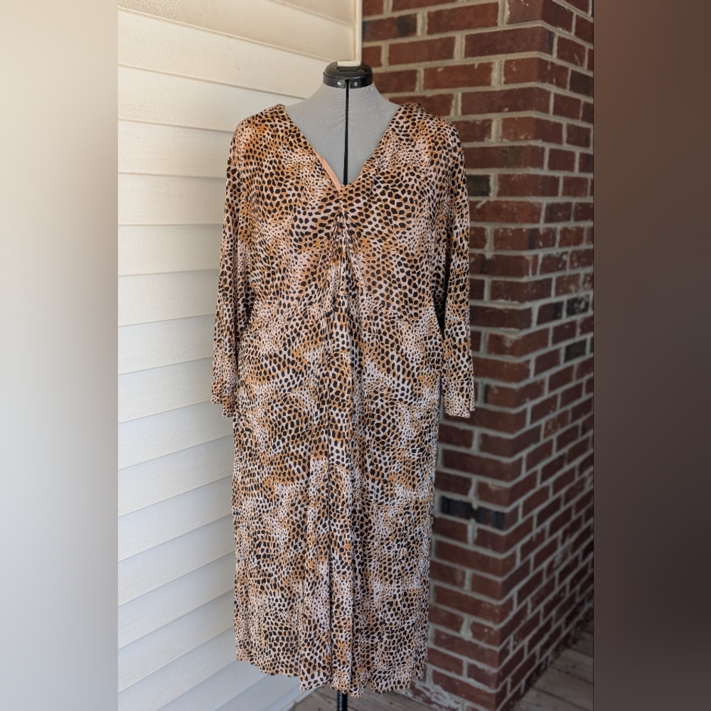 Woman Within Cheetah Print Dress 3X